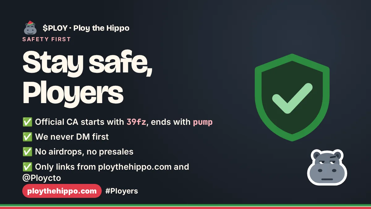 Share card: shield with three safety checks for Ployers